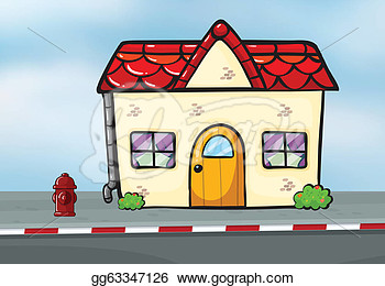 Of A Small House Near The Street  Clipart Drawing Gg63347126