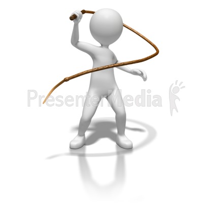 Stick Figure With Whip Presentation Clipart