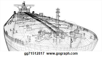 Crude Oil Carrier Ship 3d Model Body Structure Wire Model  Clipart