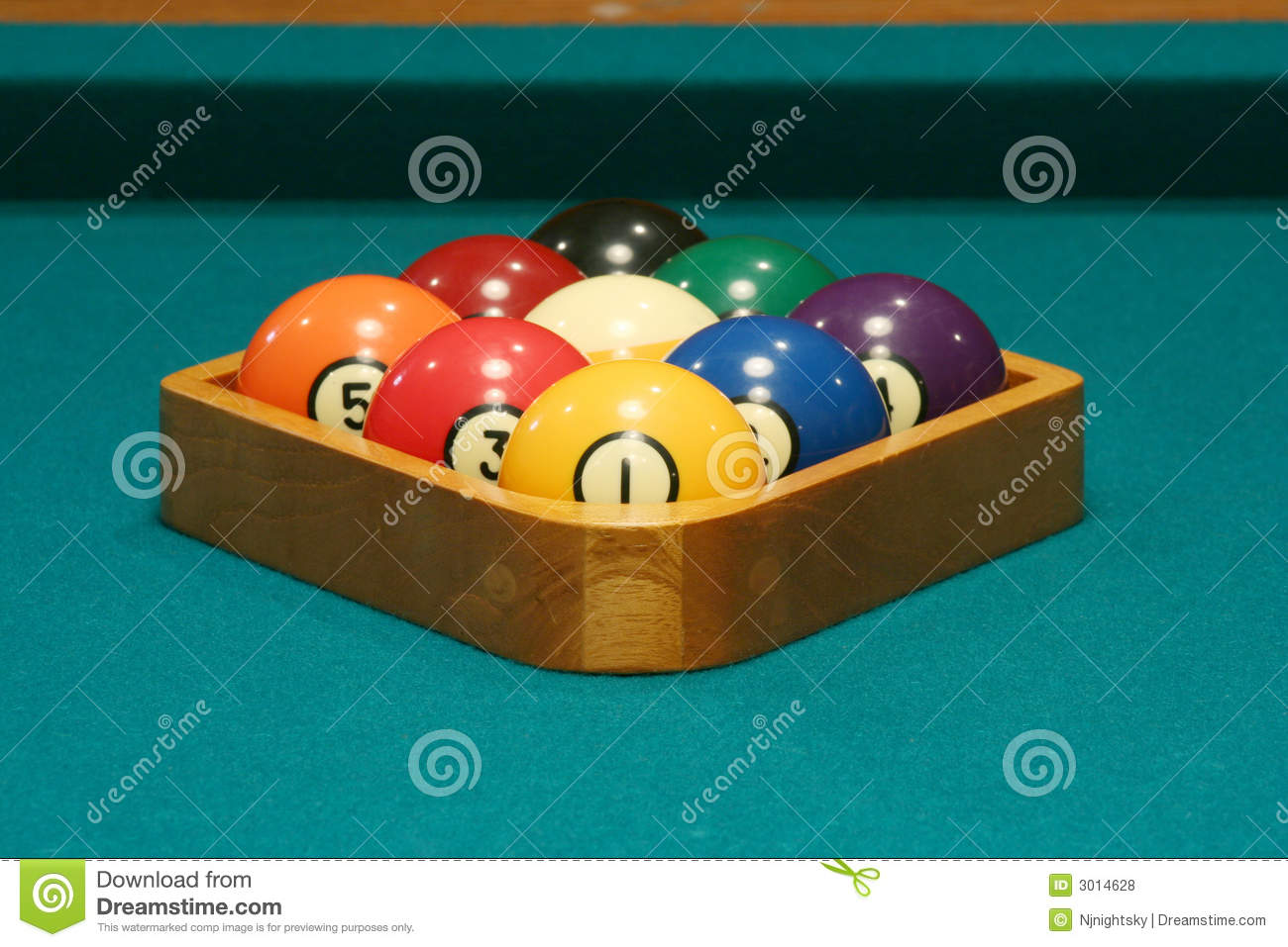 Racked Balls Set For A Game Of 9 Ball