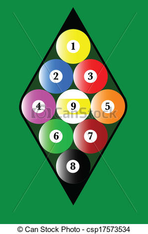 Vectors Of Nine Ball Rack   A Pool Nine Ball Rack With The Balls In