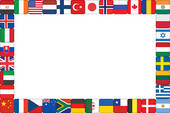 Frame Made Of World Flag Icons   Clipart Graphic