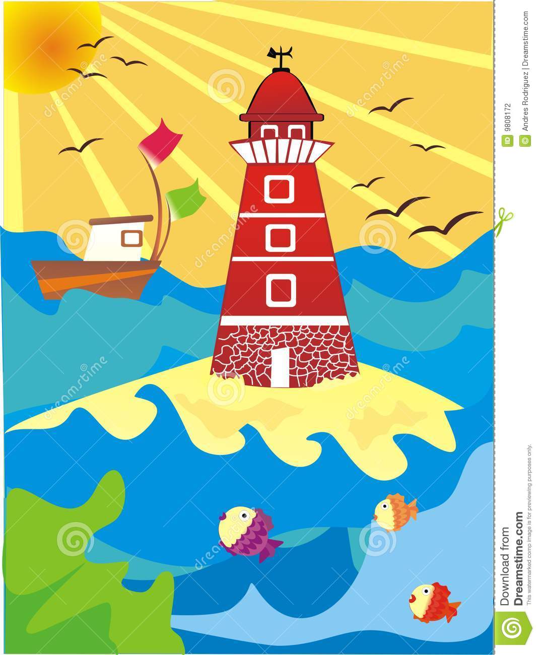Lighthouse Illustration Stock Photography   Image  9808172