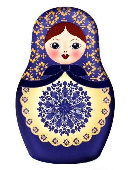 Matryoshka   Russian Nesting Doll  Vector Clipart   Folk  Art  Russian