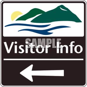 Visitor Info Road Sign With Left Arrow   Royalty Free Clipart Picture