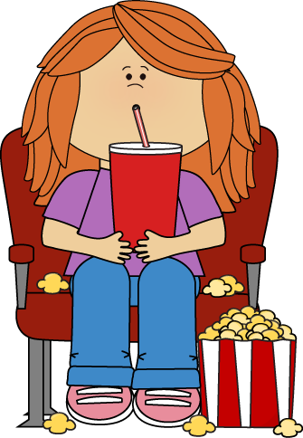 Kid With Movie Popcorn And Drink Clip Art   Kid With Movie Popcorn And