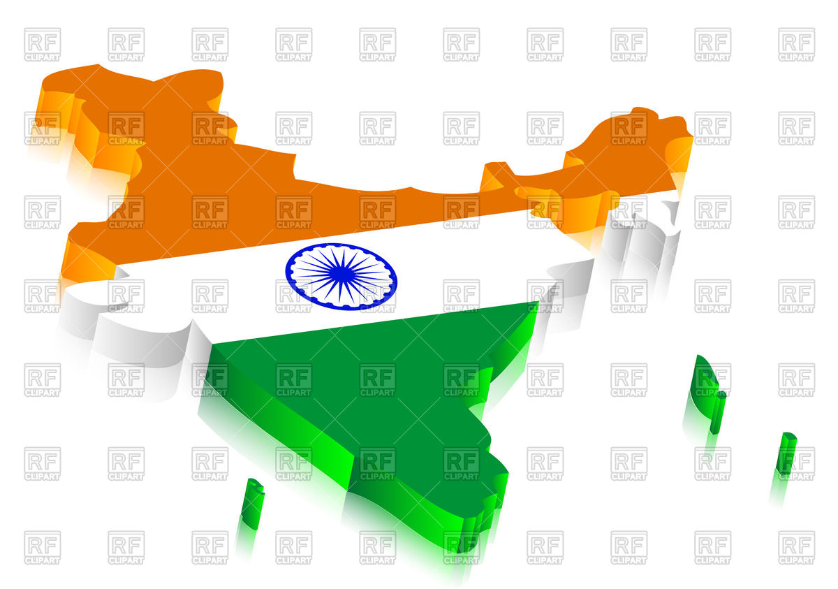 India On Contour Of India Map 3d Style 45347 Signs Symbols Maps