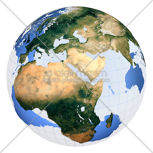 Stock Photo  Half Transparent Earth Globe View From Space Artistic