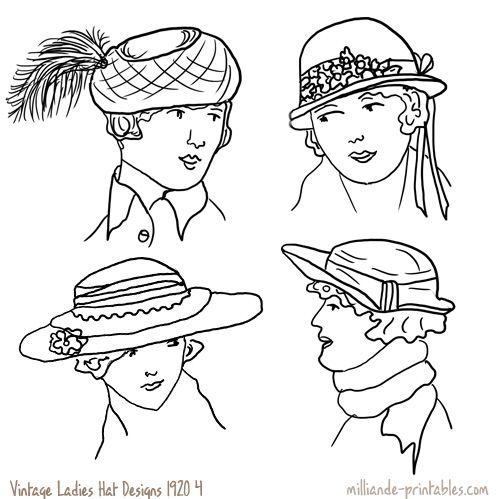 Vintage Womens Hat Design 1920 Html From Our Printable Vintage Ladies