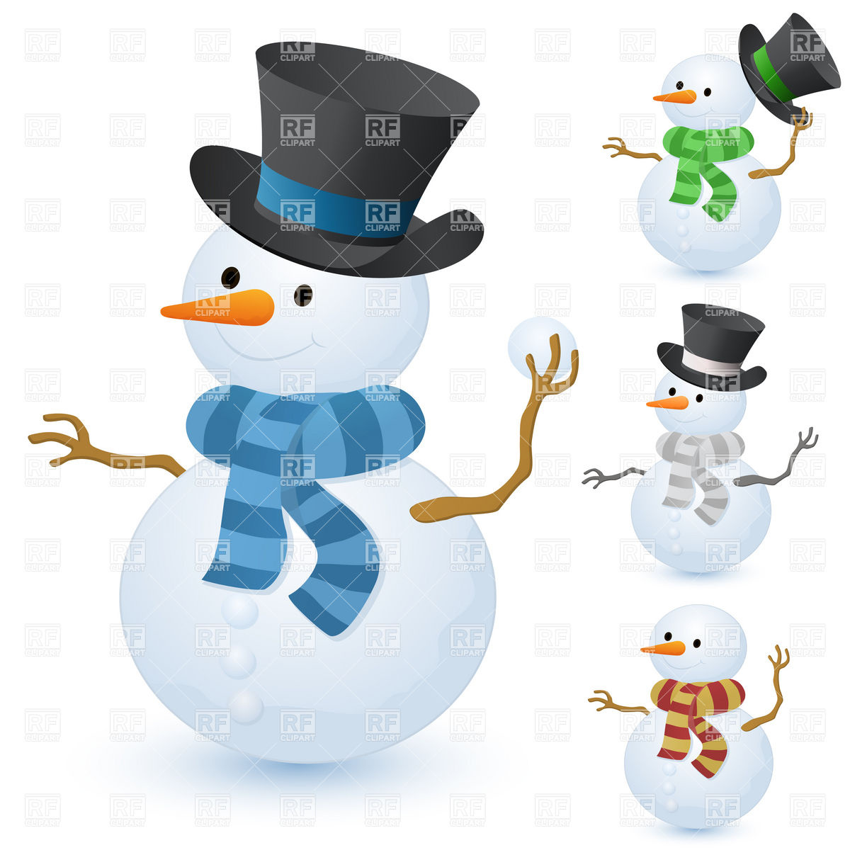 Christmas Snowman With Top Hat Holiday Download Royalty Free