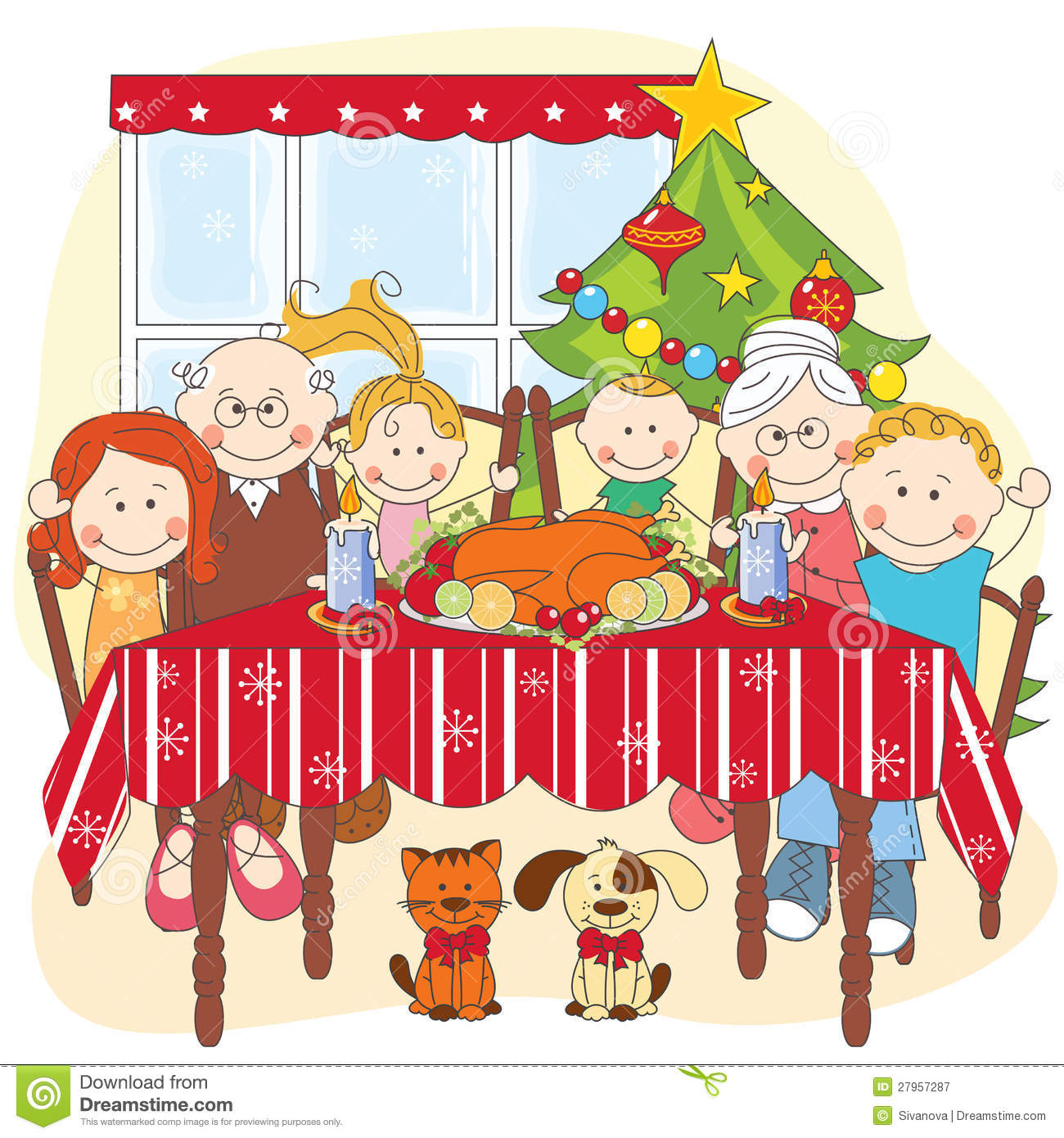Happy Christmas Family Clipart