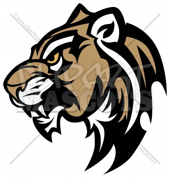Cougar Panther Wildcat Mascot Head Vector Graphic   Clipart 4 Mascots