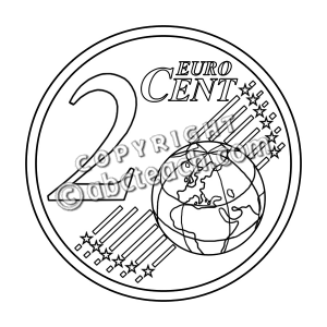 Of 1 Clip Art Euro 2 Cent B W Money Illustration Black And White Clip