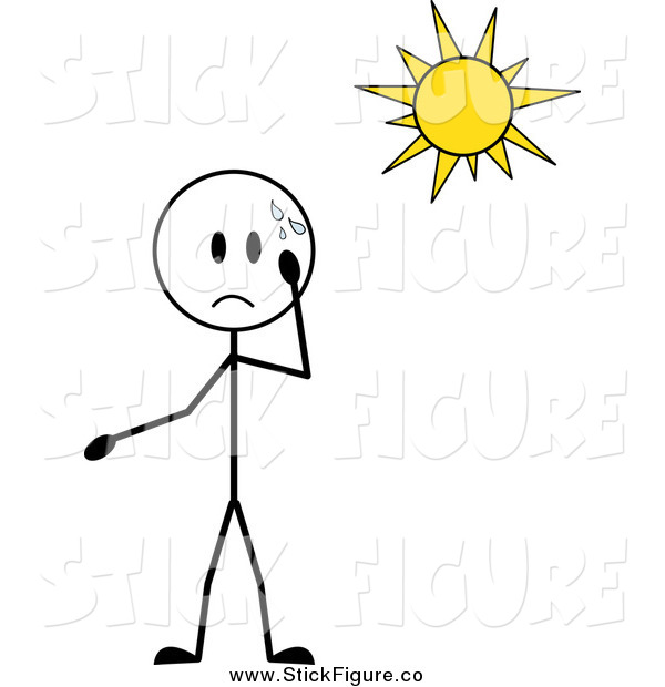 Clip Art Of A Stick Boy Sweating Under The Sun By Pams Clipart    650