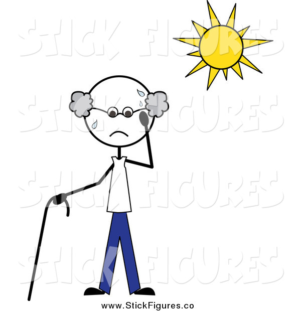 Stick Man Sweating Under The Heat Of The Sun By Pams Clipart    651