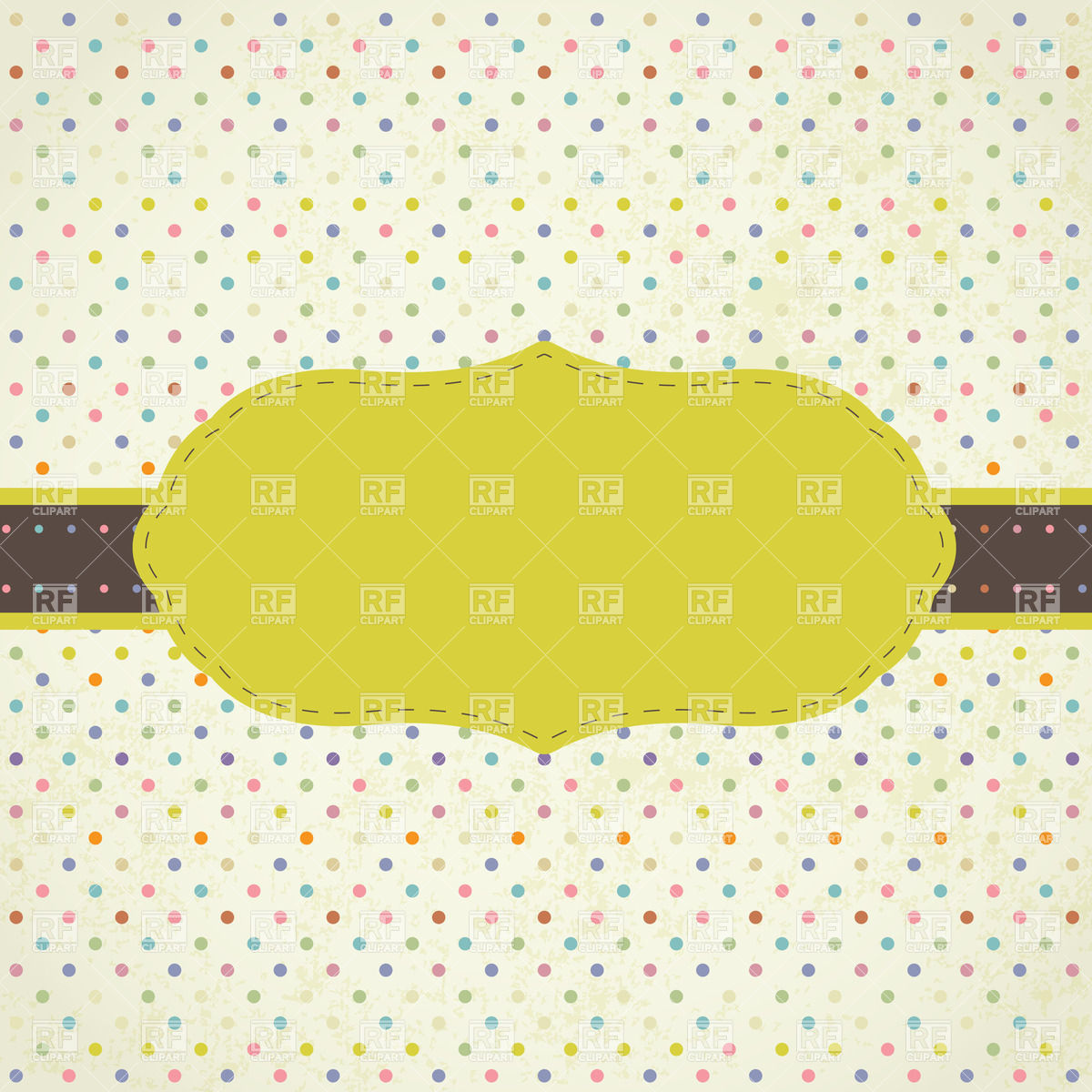 Yellow Frame On Grungy Polka Dot Background 21813 Borders And Frames