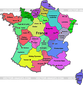 France Map   Royalty Free Vector Clipart