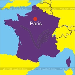 France Map   Vector Clip Art