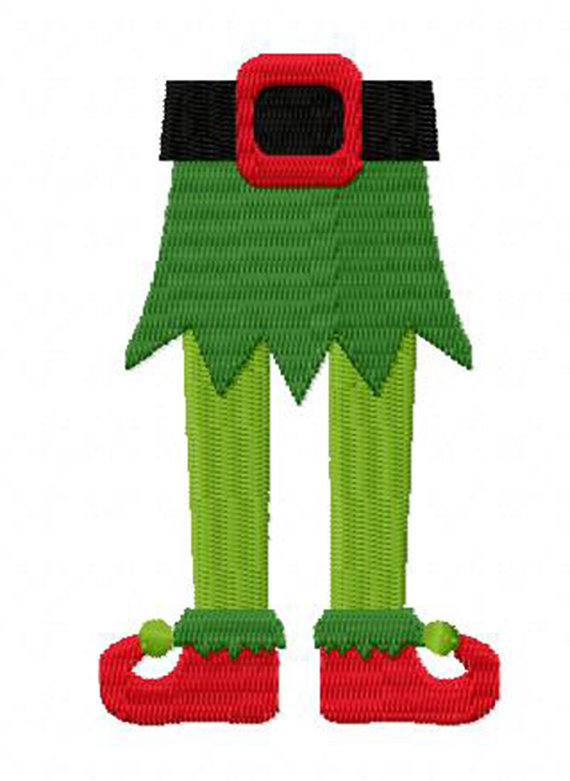 4x4 Christmas Elf Legs Machine Embroidery Design Multiple Formats