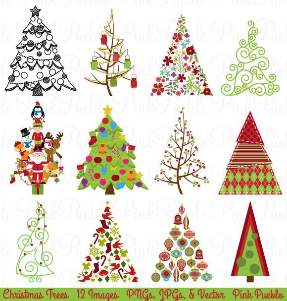 Check Out Christmas Tree Clipart And Vectors By Pinkpueblo On Creative