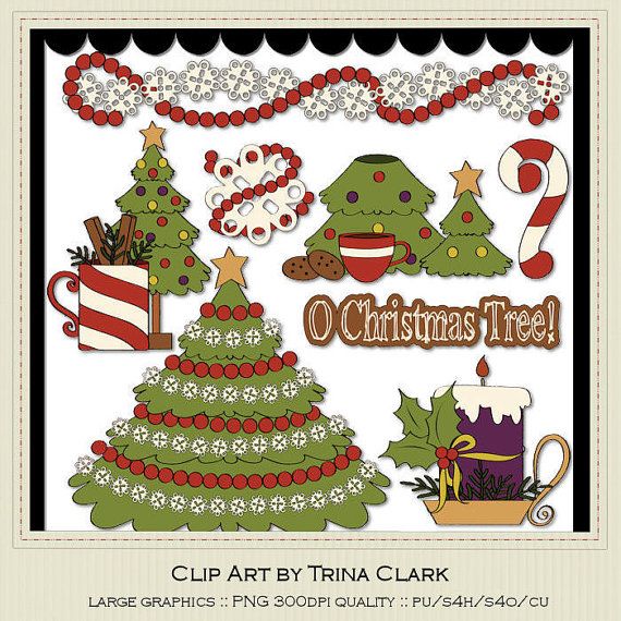 Oh Christmas Tree 2 Clip Art By Trina Clark By Marlodeedesigns  1 35
