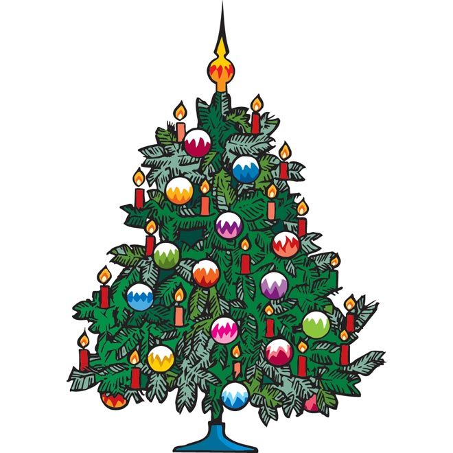 Vector Christmas Gift Tree Clip Art   Marry Chrismis Vector Graphics