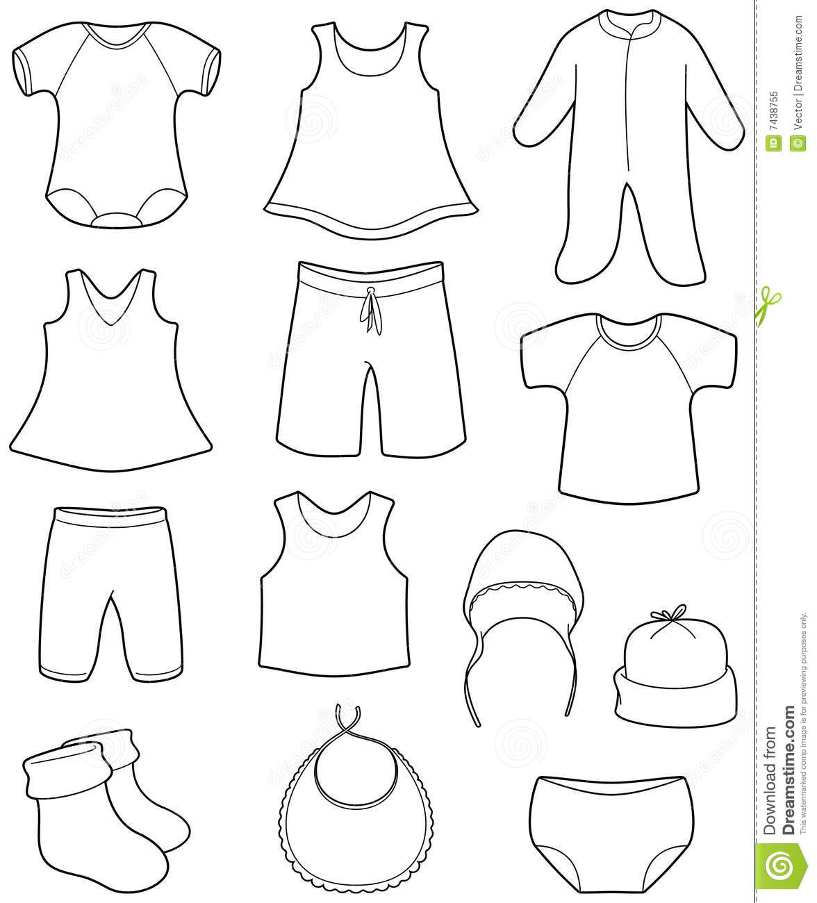 Baby Onesie Outline Clip Art Children S And Babies Clothes