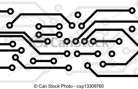Clip Art Vector Of Circuit Board   Black Circuit Board On White
