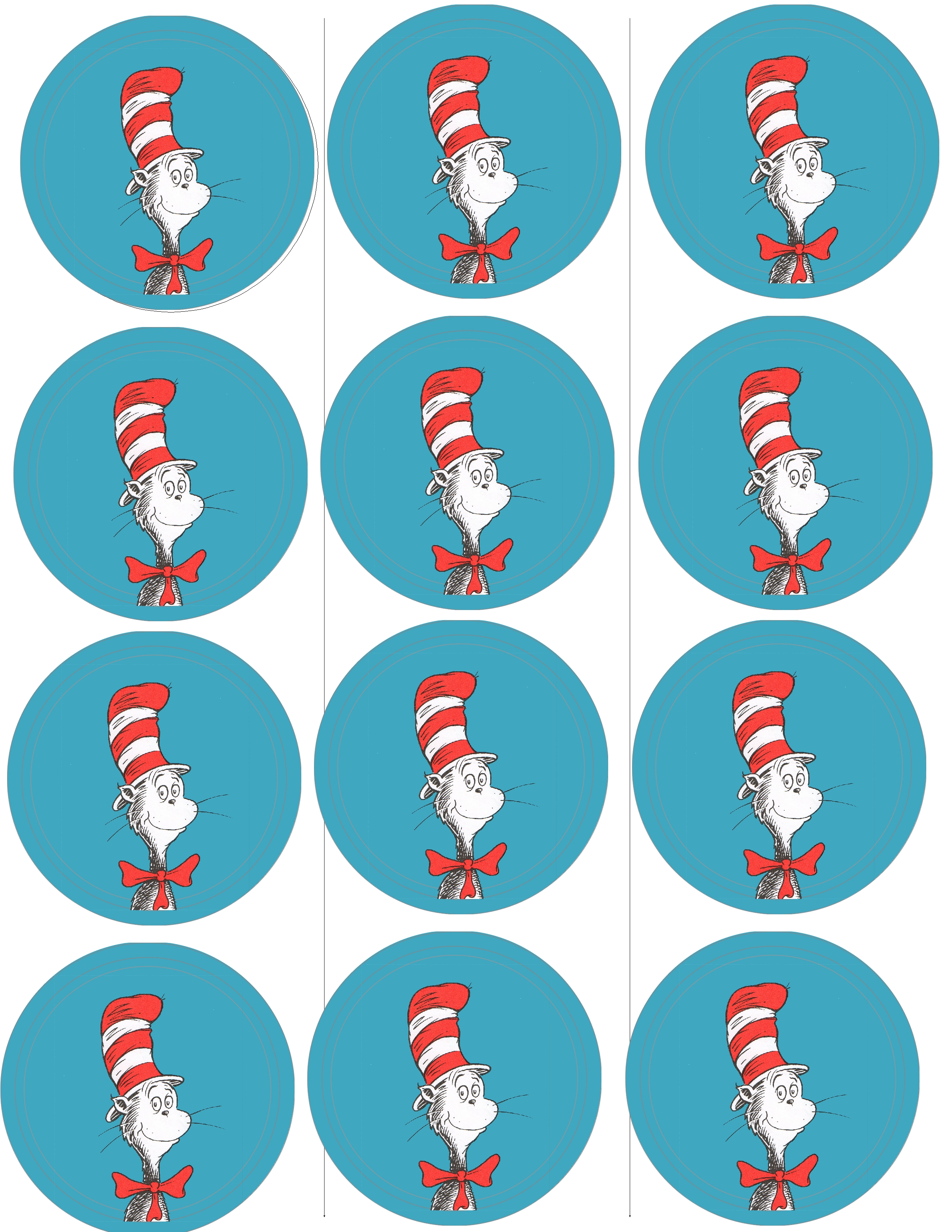 The Classic Cat In The Hat Button Sheet