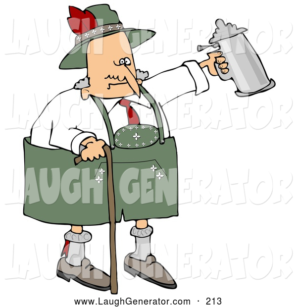 Old Man With Cane Clip Art