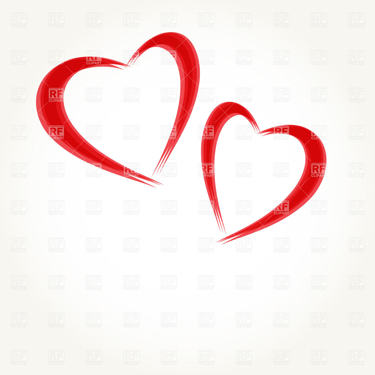 Two Stylized Hearts Download Royalty Free Vector Clipart  Eps