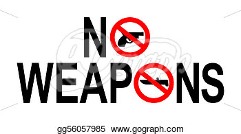 Clipart   No Weapons Guns Or Knives Sign Illustration  Stock