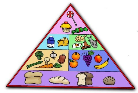 Groups In Total This Healthy Food Pyramid Shows These Six Food Groups