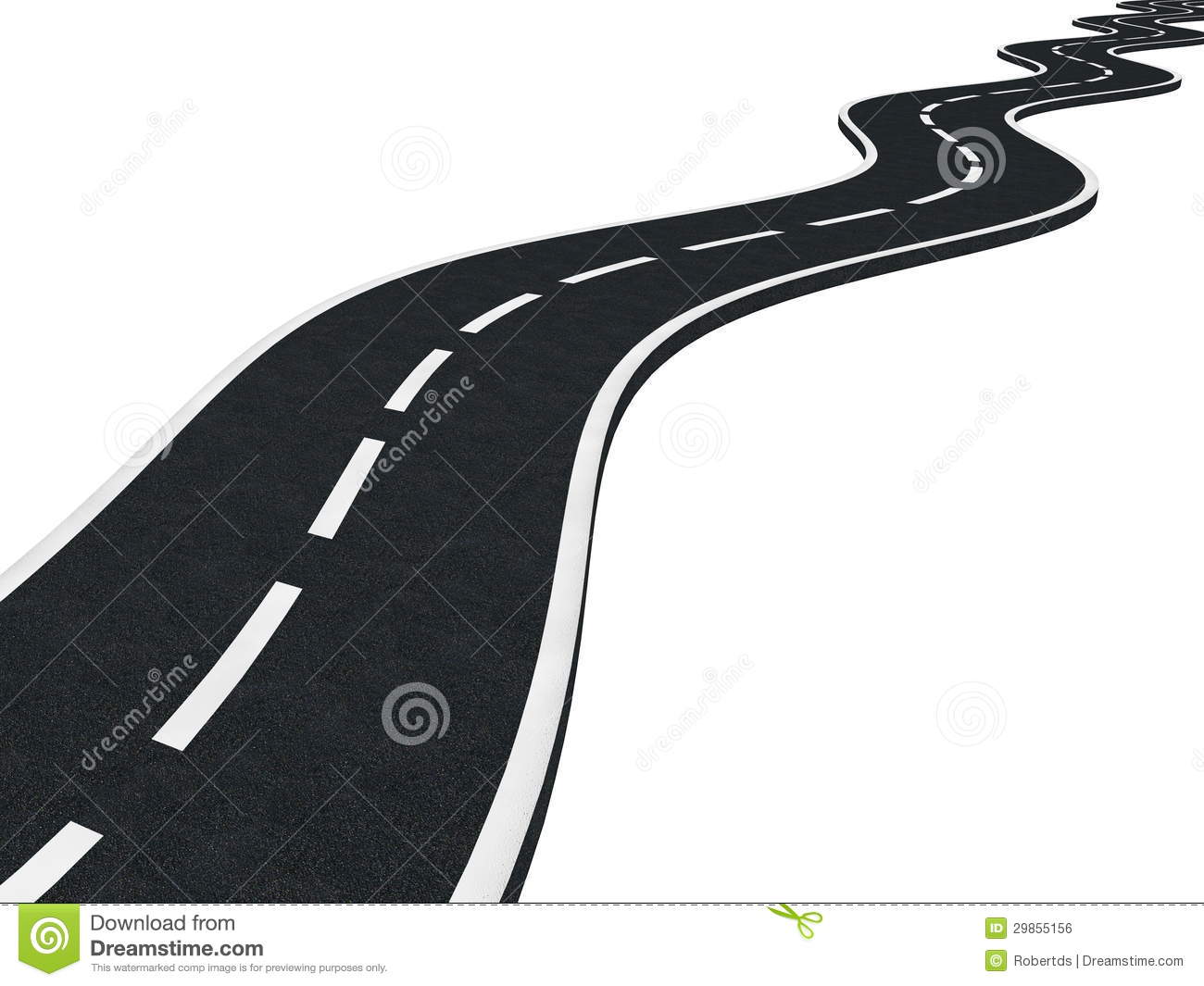 Curved Asphalt Road Isolated Royalty Free Stock Image   Image