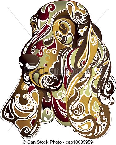 Clipart Vector Of Abstract Dog Head   Illustration Of Abstract Dog