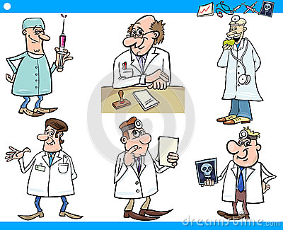 Doctor In Clinic Cartoon Illustration Royalty Free Stock Images