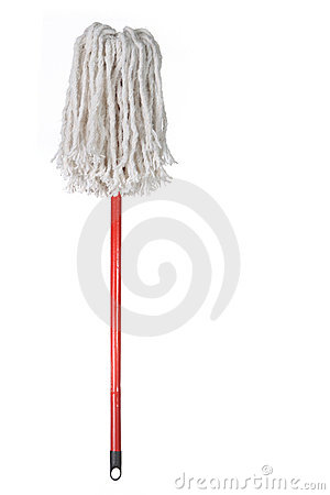 Large Mop Upside Down Isolated On White Stock Photos   Image  9222373