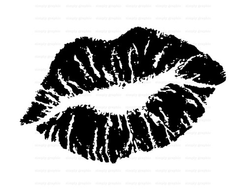 Love Sign Kiss Love Clipart Red Lip Love Print Valentine B317