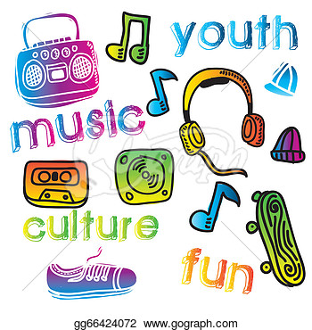 Drawing   Youth Culture Design Over White Background Vector