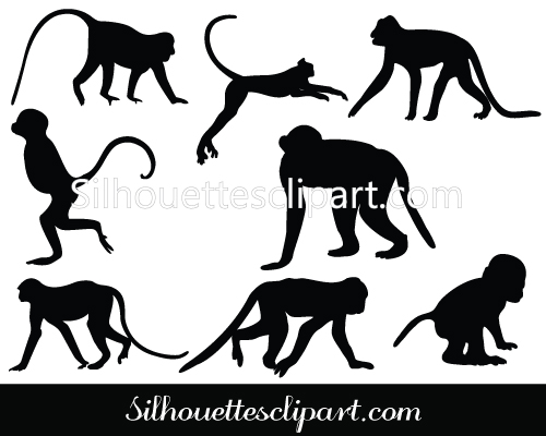 Download Monkey Silhouette Mischievous Monkey Vectorssilhouette Clip