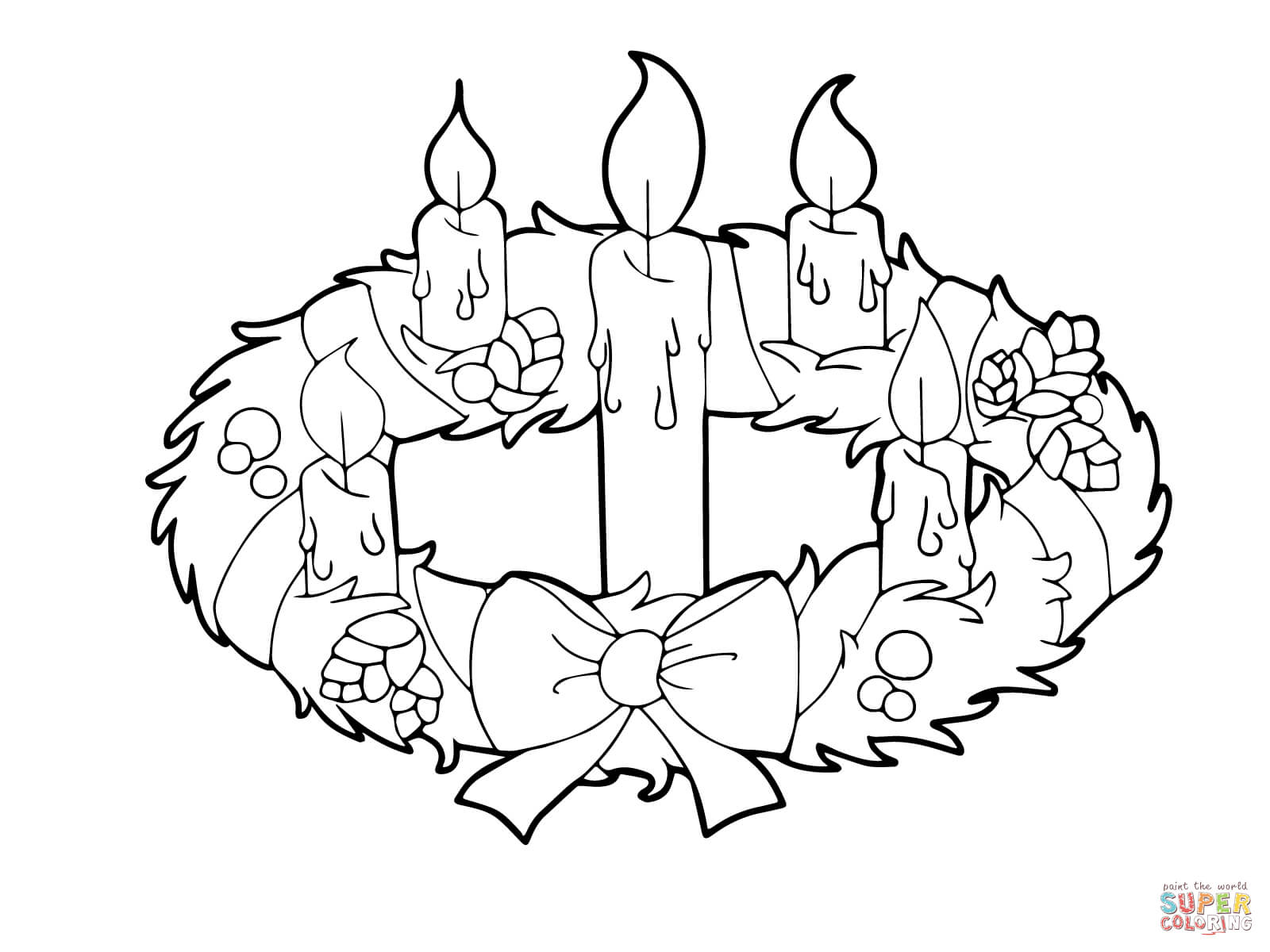Advent Wreath And Candles Coloring Online