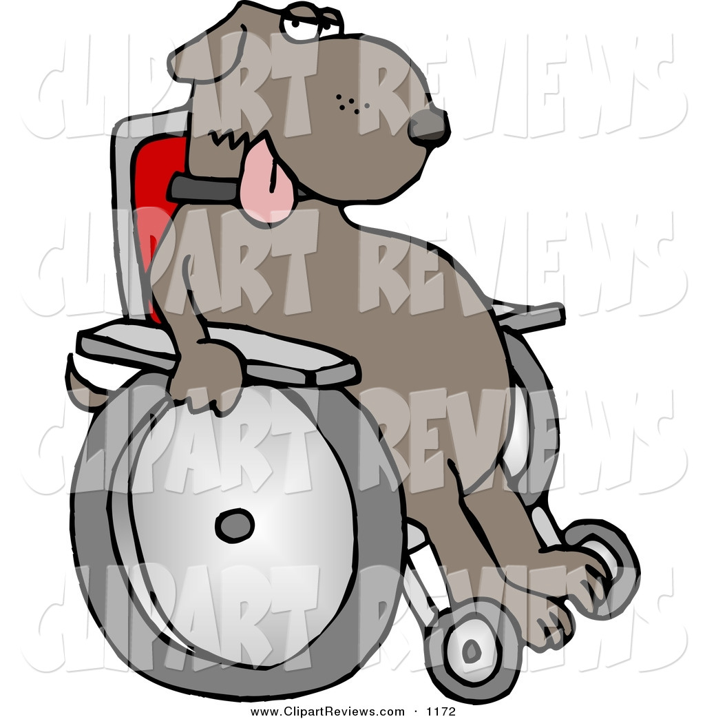 Larger Preview  Clip Art Of A Injured Dog Sitting In A Wheelchair And