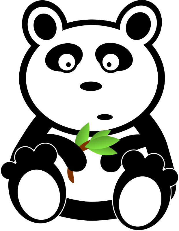 Panda With Bamboo Leaves By Adam Lowe   A Cute Cartoon Panda Bear