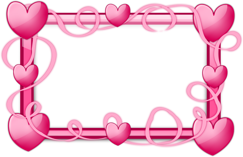 Pink Hearts Frame By Inky2010   Glossy Transparent Frames