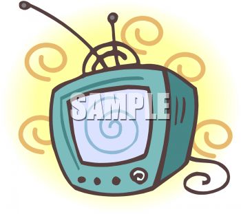 Retro Television Set   Royalty Free Clipart Picture