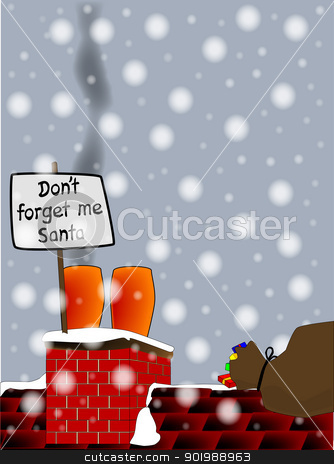 Don T Forget Me Santa  Stock Vector Clipart  Don T Forget Me Santa