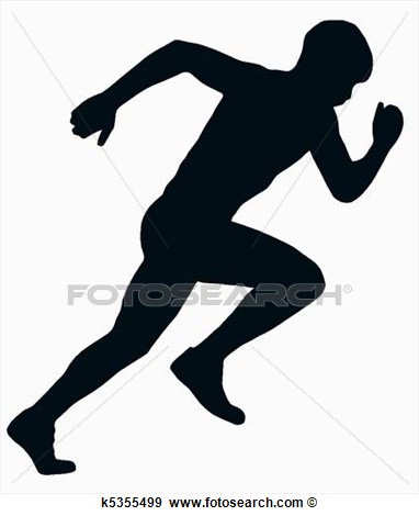 Sport Silhouette   Male Sprint Athlete Isolated Black Image On White