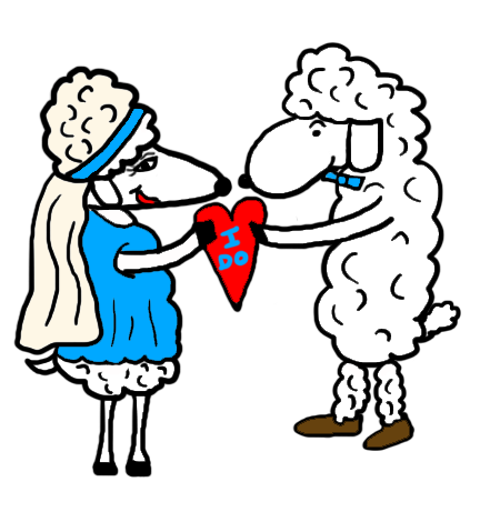Wedding Bride And Groom Sheep Getting Married I Do Clipart Picture
