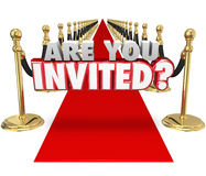 You Invited 3d Words Red Carpet Exclusive Special Event Stock Images