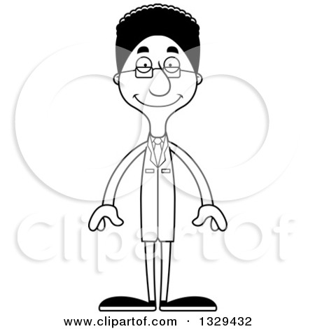 Cartoon Black And White Happy Tall Skinny Black Man Prince By Cory